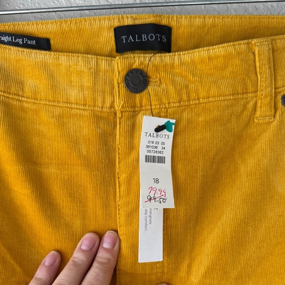 Talbots STRETCH CORDUROY STRAIGHT LEG PANTS Size 18 - Picture 8 of 10